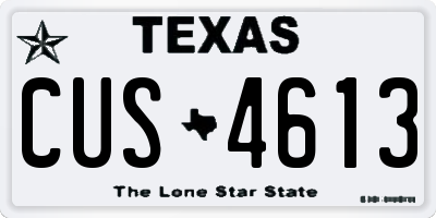 TX license plate CUS4613