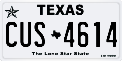 TX license plate CUS4614