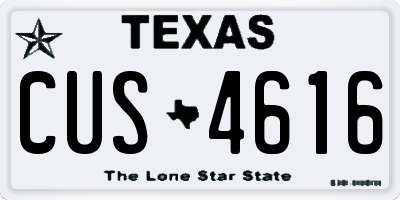 TX license plate CUS4616