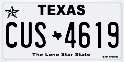 TX license plate CUS4619