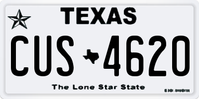 TX license plate CUS4620