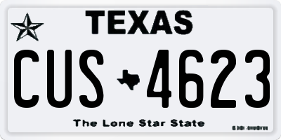 TX license plate CUS4623