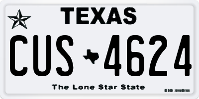 TX license plate CUS4624