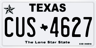 TX license plate CUS4627