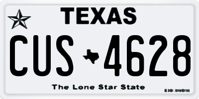 TX license plate CUS4628
