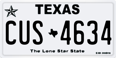 TX license plate CUS4634