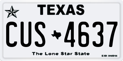 TX license plate CUS4637