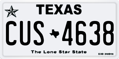 TX license plate CUS4638