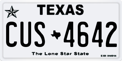 TX license plate CUS4642