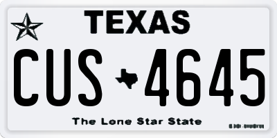 TX license plate CUS4645