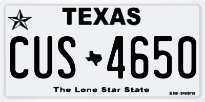 TX license plate CUS4650