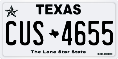 TX license plate CUS4655