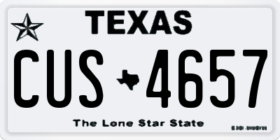 TX license plate CUS4657