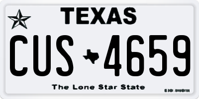 TX license plate CUS4659