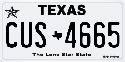 TX license plate CUS4665