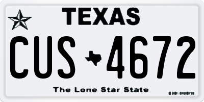 TX license plate CUS4672