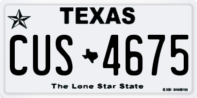 TX license plate CUS4675