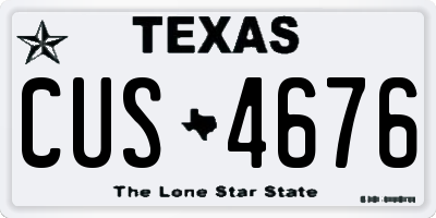 TX license plate CUS4676
