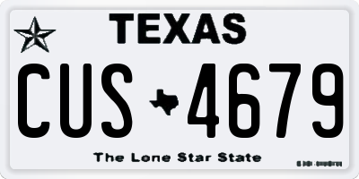 TX license plate CUS4679