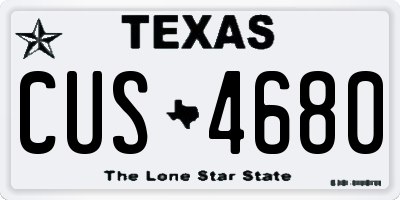 TX license plate CUS4680