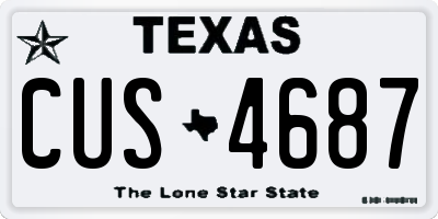 TX license plate CUS4687