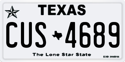 TX license plate CUS4689