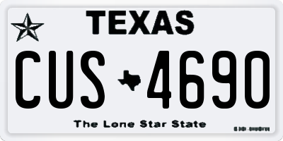 TX license plate CUS4690