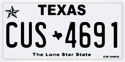 TX license plate CUS4691