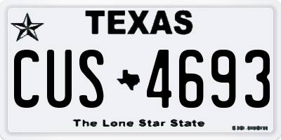 TX license plate CUS4693