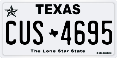 TX license plate CUS4695