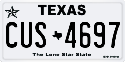 TX license plate CUS4697