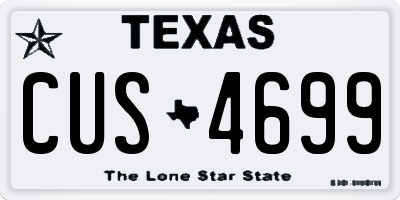 TX license plate CUS4699