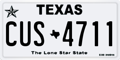TX license plate CUS4711