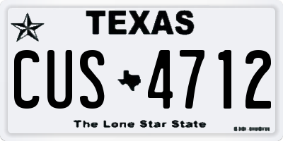TX license plate CUS4712