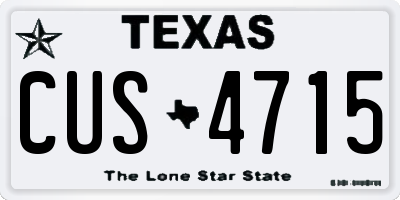 TX license plate CUS4715