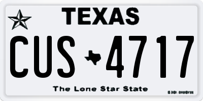 TX license plate CUS4717