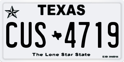 TX license plate CUS4719