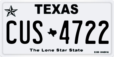 TX license plate CUS4722