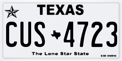 TX license plate CUS4723