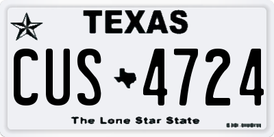 TX license plate CUS4724