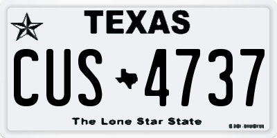 TX license plate CUS4737
