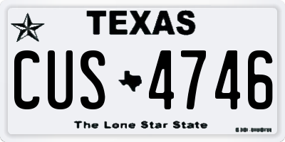 TX license plate CUS4746