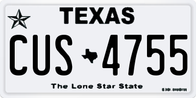 TX license plate CUS4755