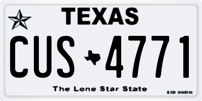 TX license plate CUS4771