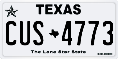 TX license plate CUS4773