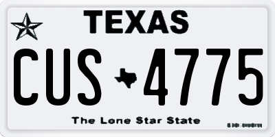 TX license plate CUS4775