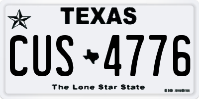 TX license plate CUS4776