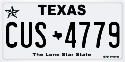 TX license plate CUS4779