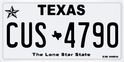 TX license plate CUS4790