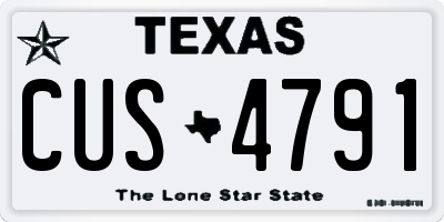 TX license plate CUS4791